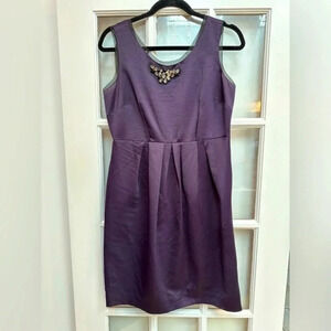Vera Wang | Violet Purple Broach Embellished Pockets Cocktail Party Dress Size 8